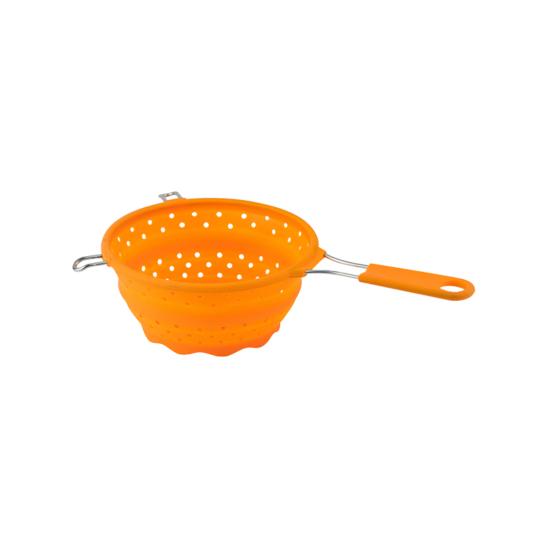 SY3016 silicone foldable colander with handle