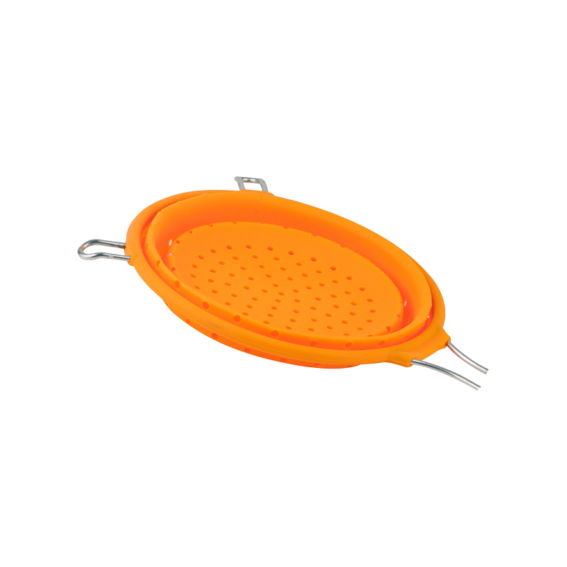 SY3016 silicone foldable colander with handle