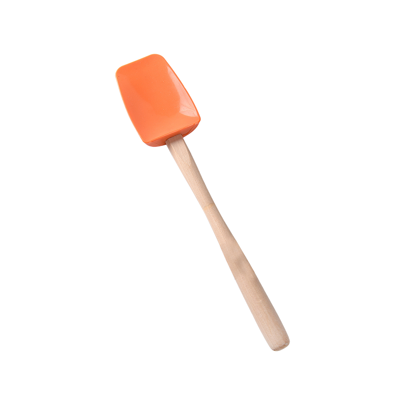 SY5008 silicone w/wood 29.5cm silicone spoonula/spoon spatula/cooking tools